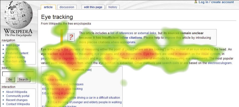 Website heatmap displaying user clicks and scroll depth activity