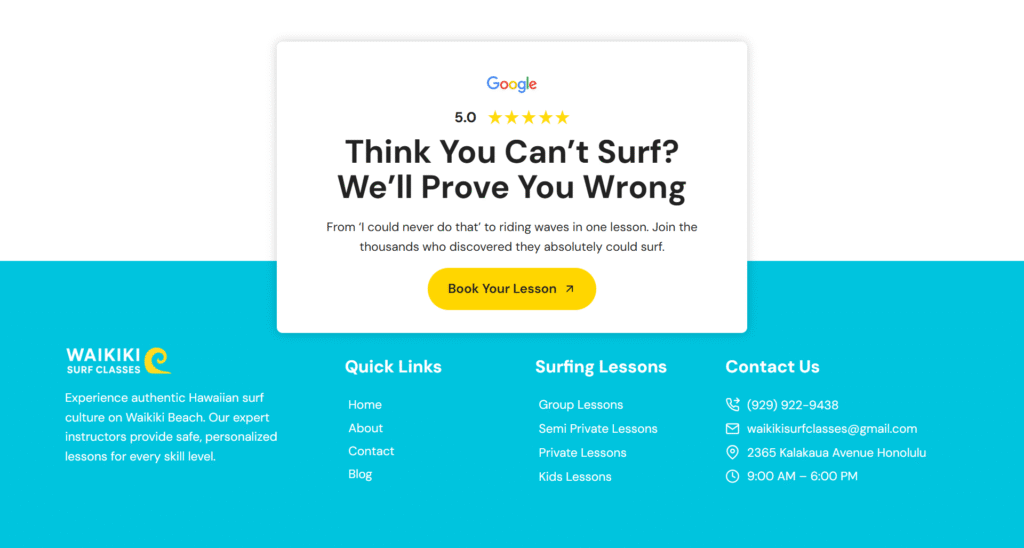 clear CTA button example