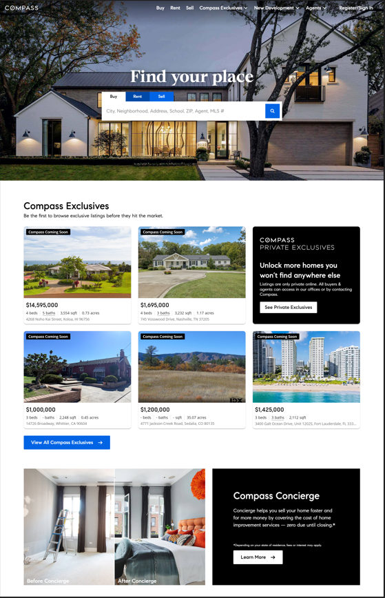 compass agent landing page