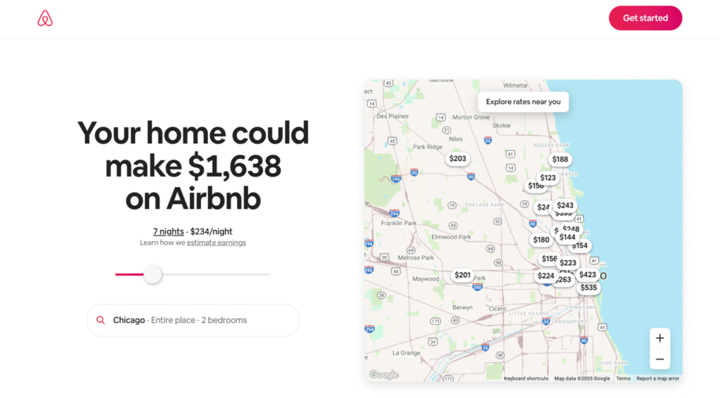 airbnb landing page