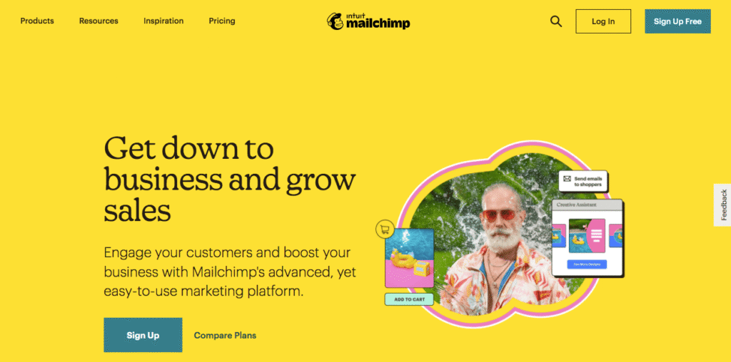 mailchimp landing page